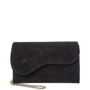 Persaman New York Dora Suede Clutch, Black